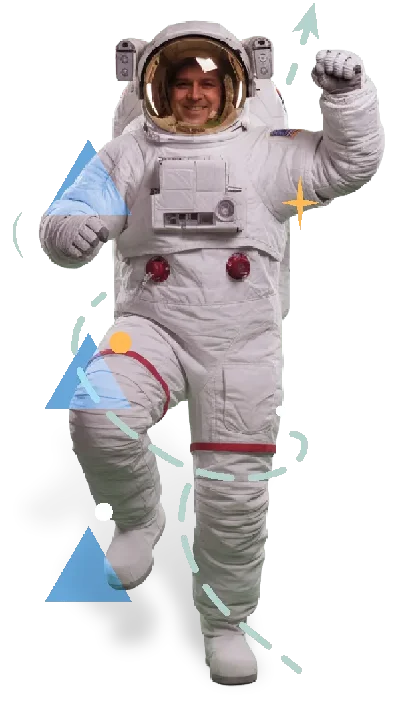 אסטרנאוט מרים את היד